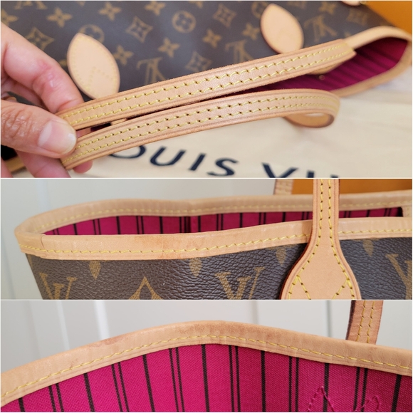 💕CLASSIC Louis Vuitton Neverfull MM Monogram "PEONY/Hot Pink Interior" Tote Bag - Picture 7 of 16